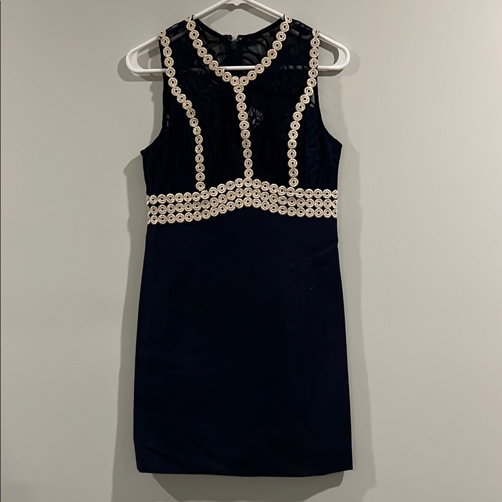 Lilly Pulitzer Leigh Stretch Shift Dress in True Navy, Size 2 (NWT)